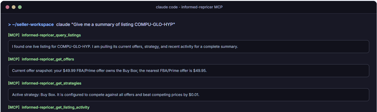 Introducing Agentic Repricing with the Informed Reprier MCP server