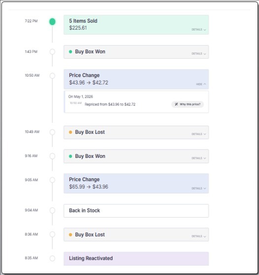 Listing Activity Timeline design refresh