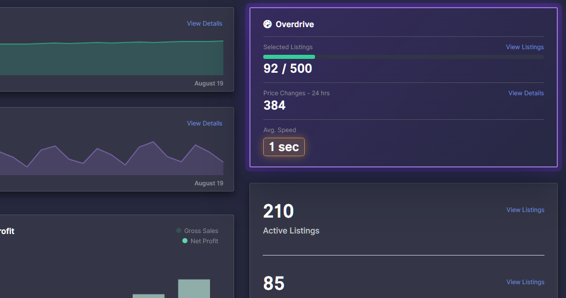 Informed Repricer pricing and strategy dashboard