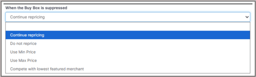 New Suppressed Buy Box Setting: Continue Repricing