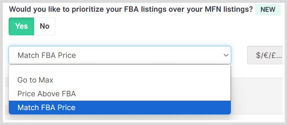 Prioritize FBA Listings