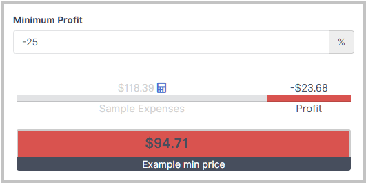 Set Negative Margins for Liquidation Items