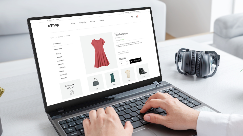 A person looking at product listings online